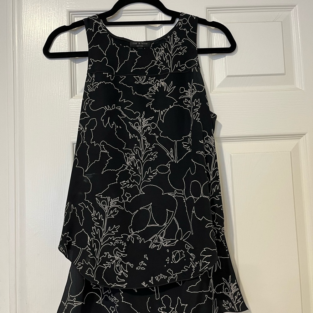 Rag & Bone 100% silk high low tank top
